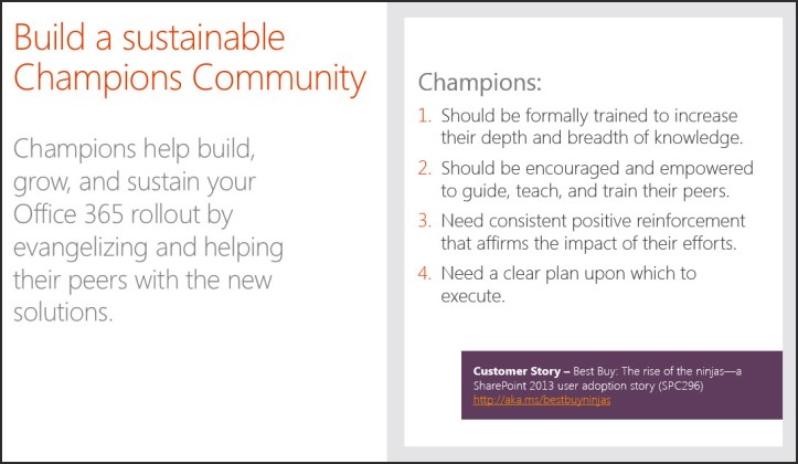 Building Sustainable Office 365 Champion Communities
